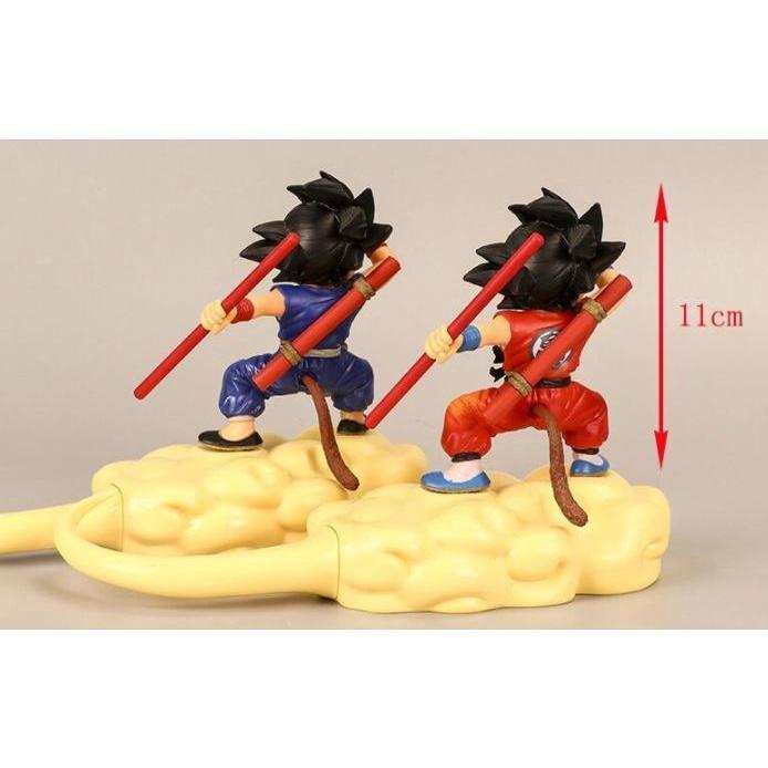 2 Dragon Ball Figures Childhood Monkey King Steps on Somersault Cloud Flying Doll Toy Decor 七龙珠蓝红衣孙悟空筋斗云蛋糕装饰(1694L) - Image 2