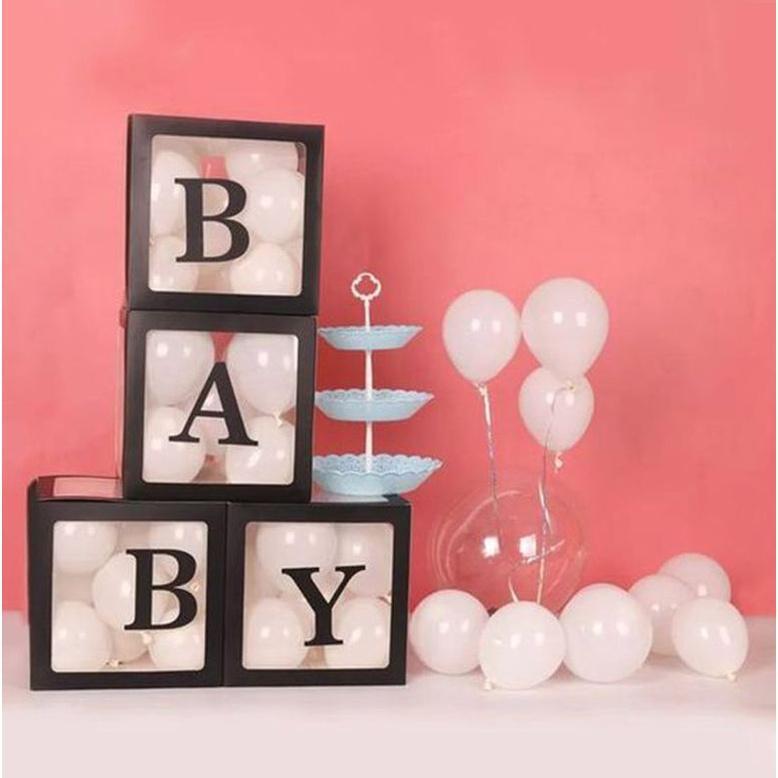 1set 4pcs balloon box DIY Transparent Box balloons decor BABY LOVE Blocks baby shower supplies wedding Party(549L) - Image 11