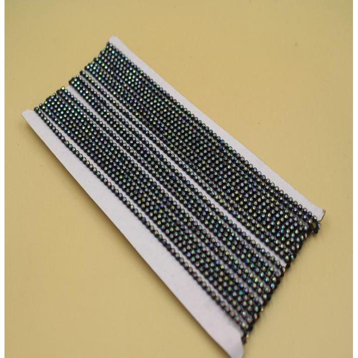 1yard Rhinestone Trim Clear Crystal Stone Chain Round Embellishment Ribbon Sew (924L) - Image 10