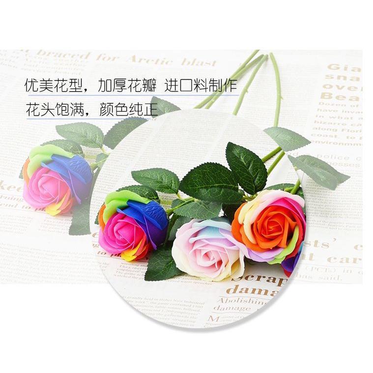 1Pc 5 layer 6cm Colorful Soap Rose Decorative Flowers Soap Flower Petal Wedding Favors Valentine's Day Gift(584L) - Image 2