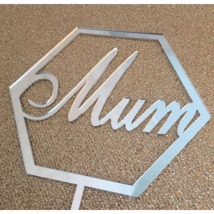 Acrylic Cake Toppers Letter MUM Cake Picks Mothers Day Cake Decoration Cupcake Dessert Favor(808L) - Image 3