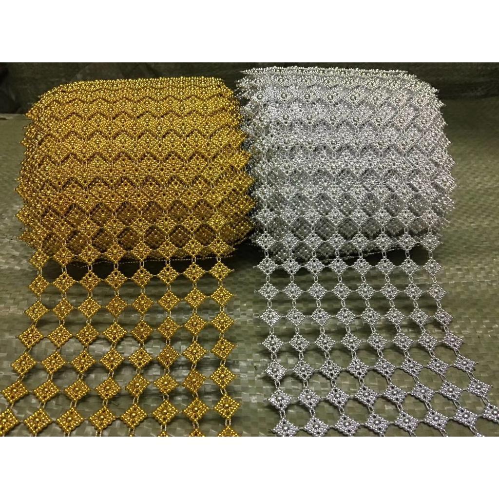 1yard 8 Rows Mesh Trimming Ribbon Wedding Gold Silver Chinese Knot Chain Party Decoration Cake Ribbon Straps (931L) - Image 5