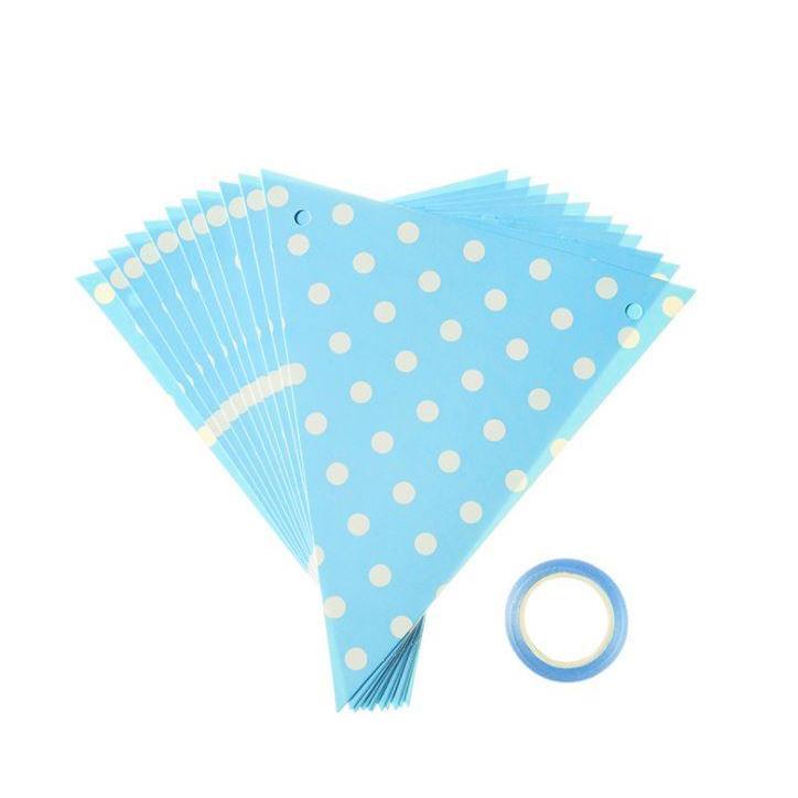12 Flag Paper Pennant Bunting DIY Home Decoration Festive Party Decoration Bunting Kids Room Decoration Garland (1125L) - Image 10