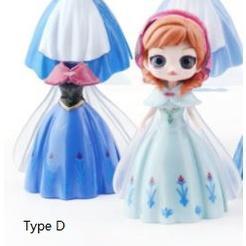 Disney Q Version Frozen Anime Figures Princess Change Clothes Dolls Dress Action Figures Kids Toys Cake6款换装公主艾莎白雪(1688L) - Image 8