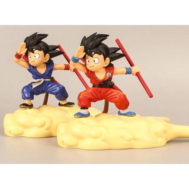 2 Dragon Ball Figures Childhood Monkey King Steps on Somersault Cloud Flying Doll Toy Decor 七龙珠蓝红衣孙悟空筋斗云蛋糕装饰(1694L) - Image 3