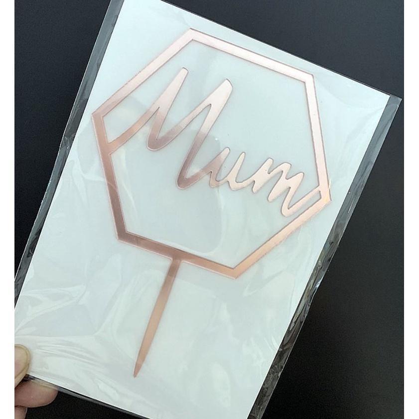 Acrylic Cake Toppers Letter MUM Cake Picks Mothers Day Cake Decoration Cupcake Dessert Favor(808L) - Image 11