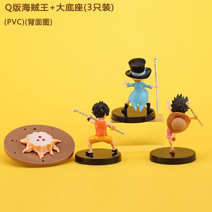 One Piece Childhood Luffy Issaab Three Brothers Cake Model Collection Christmas Birthday PVC Kids Toys Anime(968L) - Image 2