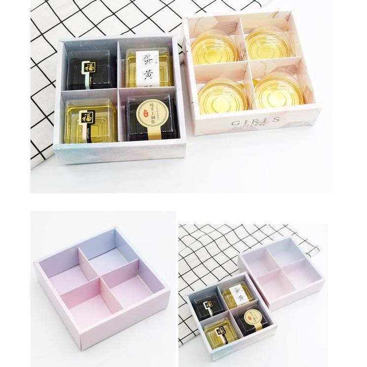 2/4/6pcs Moon Cake Cookie Biscuit Box Drawer Kraft Paper Box Window Cake Macaron Gift Box Packaging Wedding (1435L) - Image 5