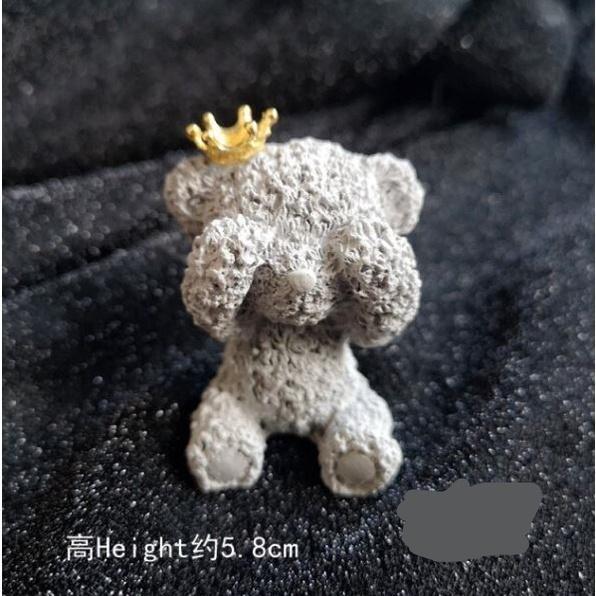 Pink Gray White Crown Bear Shiny Gold Ball Star Love Cake Decorations Mom Dad Birthday Party Decoration(1636L) - Image 5