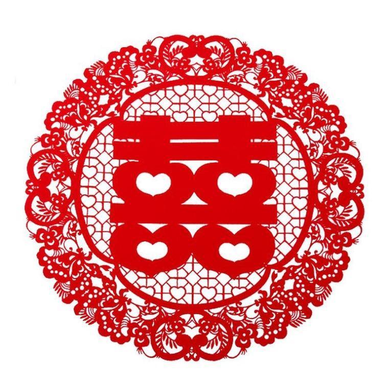 2pcs Chinese Wedding Decoration Thicken Non-woven Fabrics Hi Word Wall Stickers Double Happiness Newlywed Window(1834L) - Image 3