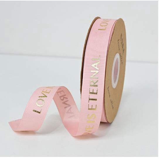50yard 2.5cm Romantic Gift Packaging Belt Gilding Printed "LOVE IS ETERNAL" Design Ribbon Tapes DIY Sewing (1876L) - Image 18