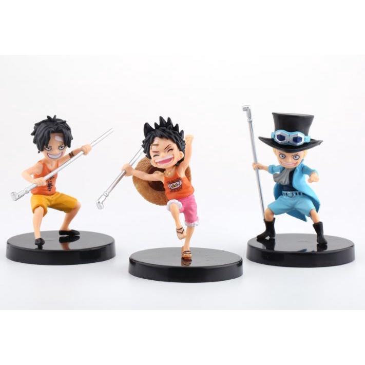 One Piece Childhood Luffy Issaab Three Brothers Cake Model Collection Christmas Birthday PVC Kids Toys Anime(968L) - Image 4