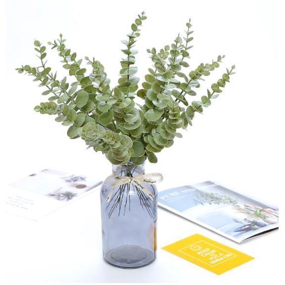 1Pc Plastic Eucalyptus Leaves Fake Plants Flower Material for Wedding Flower Wall Home Decor Greenery Plant Leaf (1752L) - Image 5
