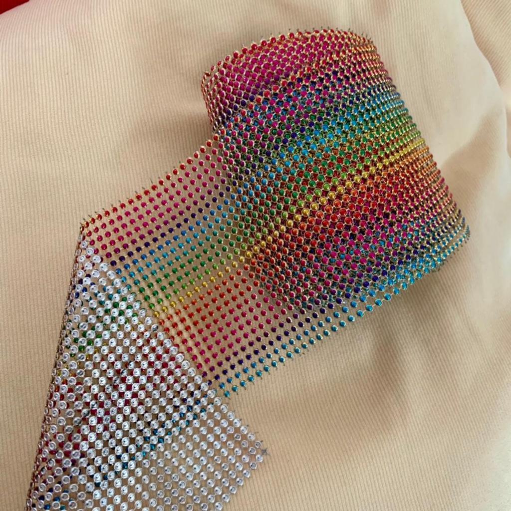 1yard 24roll Colourful Diamond Mesh Wrap Cake Roll Bling Crystal Rhinestone Ribbon Wedding Favor Decor Party (919L) - Image 6
