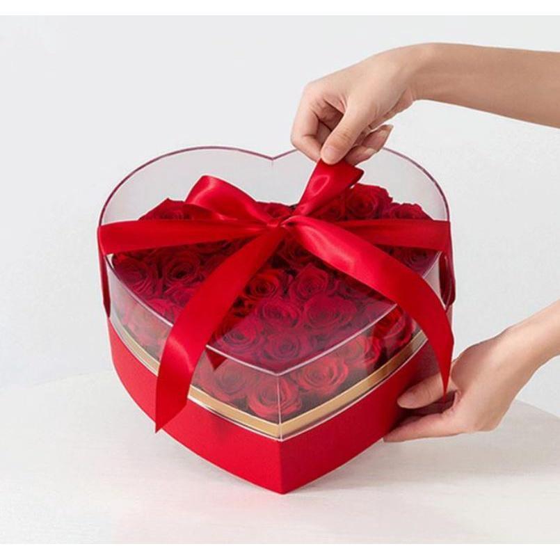 Flower Gift Box Valentine Gift Packaging Box Heart Shaped Flower Box Valentine's Day Fresh Flower Wrapping Box(1860L)