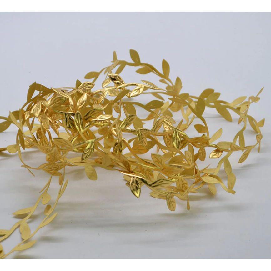 1yard Gold Silver Leaves Vine Artificial Silk Leaf Handmade Scrapbooking Craft Wreath Wedding Party Decor Fake (850L) - Image 7