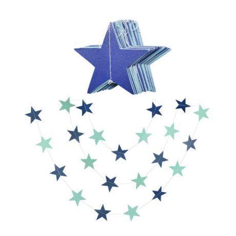 Bright 32pcs Paper Star Garlands Happy Birthday Banner Party Decorations Kids Baby Boy Girl Bedroom First 1st (1122L) - Image 13