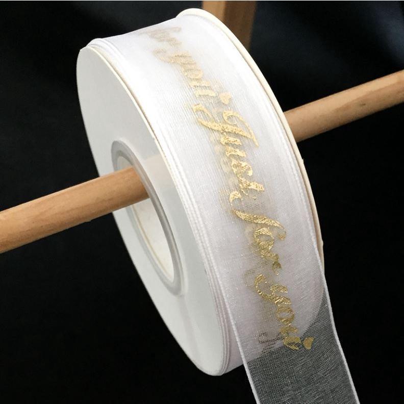 1roll 25mm Just For You Ribbon Wedding Organza Ribbon For Birthday Valentine's Day Flowers Gifts Packing Decor (1698L) - Image 6
