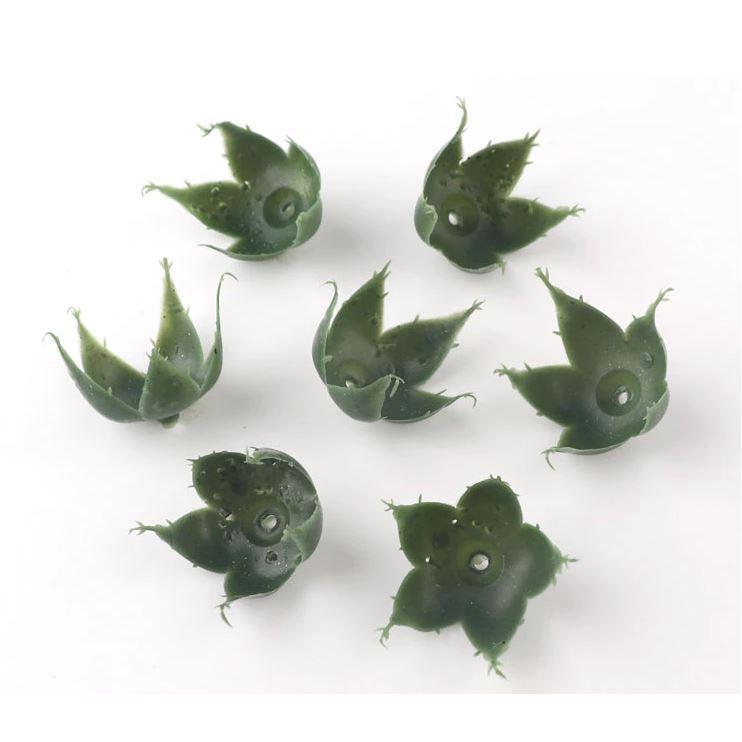 10pcs Rose paper rattan mesh flower material green leaf imitation No. 2 hand-made flower leaf receptacle calyx(1951L) - Image 2