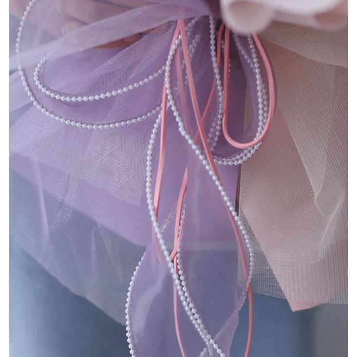 4cm*1yard Bow Pearl Fishtail Yarn Belt Clothing Wedding Accessories Lace Flowers Bouquet Gift Box Packaging(1922L) - Image 5