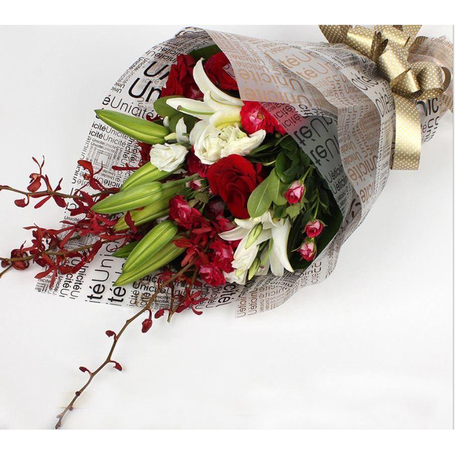 60*60cm English Design Tissue Paper Flower Clothing Gift Packing Craft Wrapping Paper (641L) - Image 3