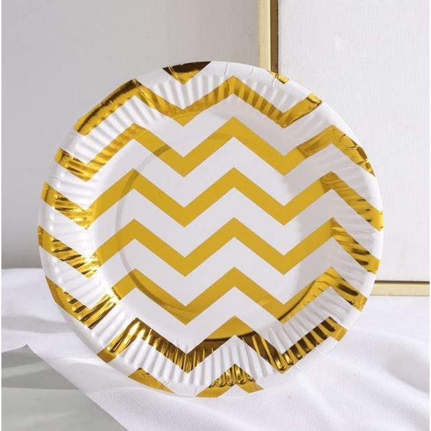5pcs/lot 7/9inch Foil Gold Dot Birthday Wedding Party Supplies Decoration Cake Dish Disposable Paper Plates Baby (1758L) - Image 13
