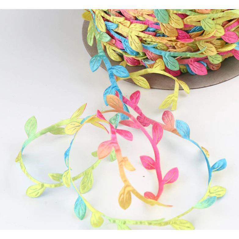 1yard Leaf Artificial Flower Colorful Leaves Ivy Vine Ribbon For Home Wedding Decoration DIY(1781L) - Image 4