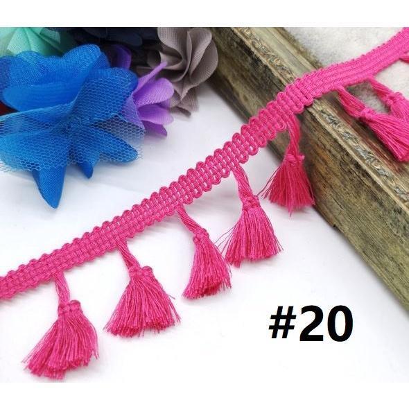 Polyester Cotton Fringe 1yard 4.0cm Lace Tassel Trimming Colorful Ribbon Garment Sewing Accessory 彩色流苏花边(1917L) - Image 18