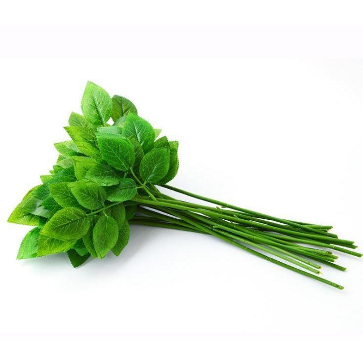 1pc Artificial Flower pole Iron wire Silk roses Leaf For Wedding home Decor DIY Wreath Gifts (495L)