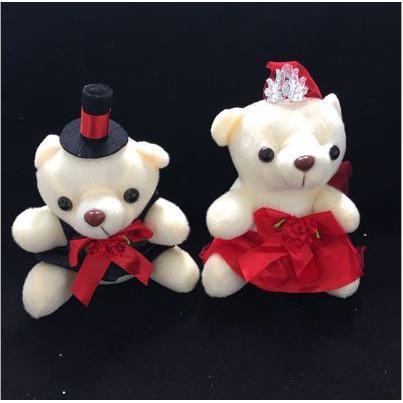 18cm Romantic Wedding Bear Couples Plush Toys Teddy Bear Doll 2pcs/pair Wedding Gift Bear Bride & Groom(1021L) - Image 17