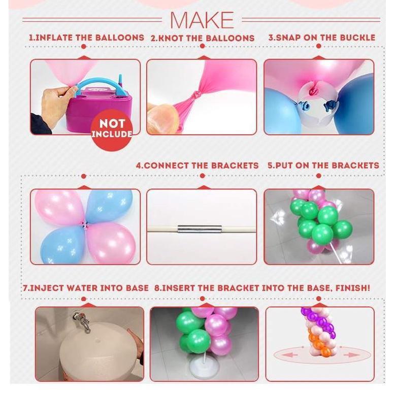 Ruggedized Balloon Arch Kit Wedding Large Set Column Frame Arch/Stand Base+50pcs 10inch 2.3g Candy Balloon(681L) - Image 9