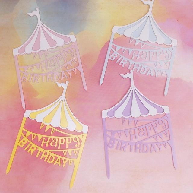 Amusement Park Theme Party Decorated Cake Insert Acrylic Cupcake Toppers Creative Letter Cake Decorating (505L)