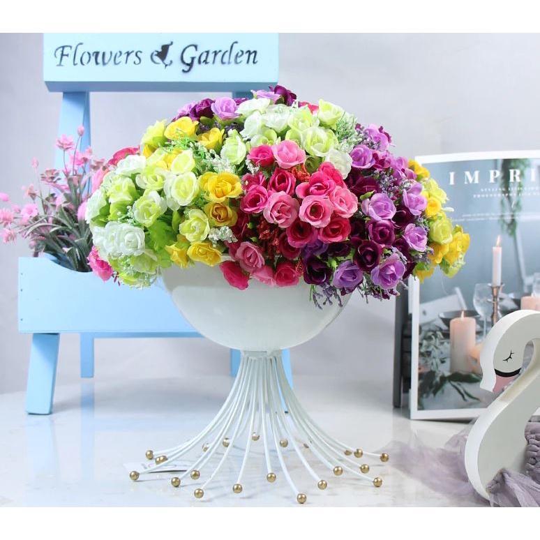 Artificial Flowers Silk Rose 10Heads/Bouquet Gypsophila DIY Family Wedding Decoration Hotel Store Dining Table (1415L) - Image 7