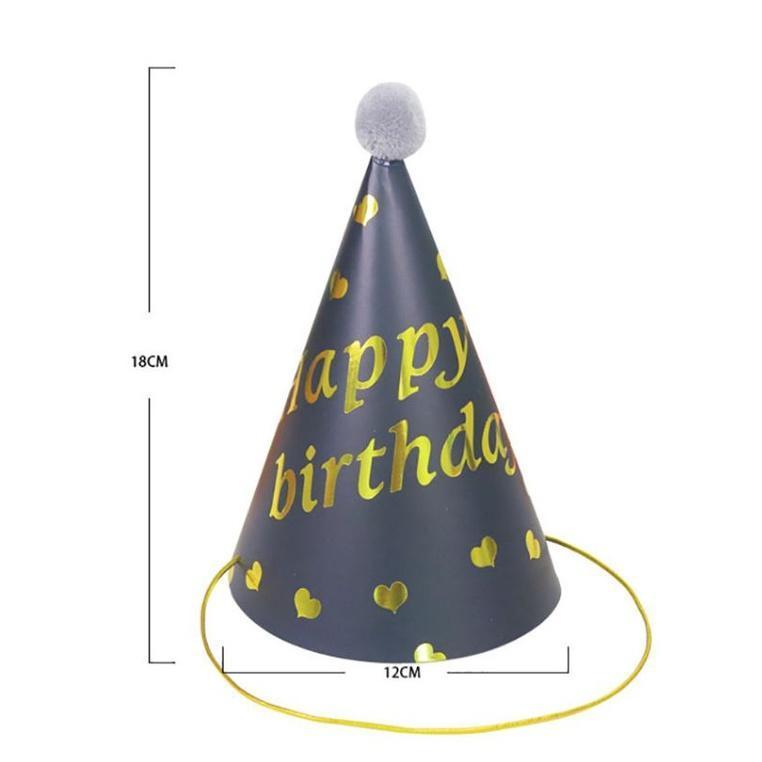 1pc Happy Birthday Party Hats Gold Letter Artificial Flower Decoraiton Crown Decorations Party Heart Star Crown(726L) - Image 3