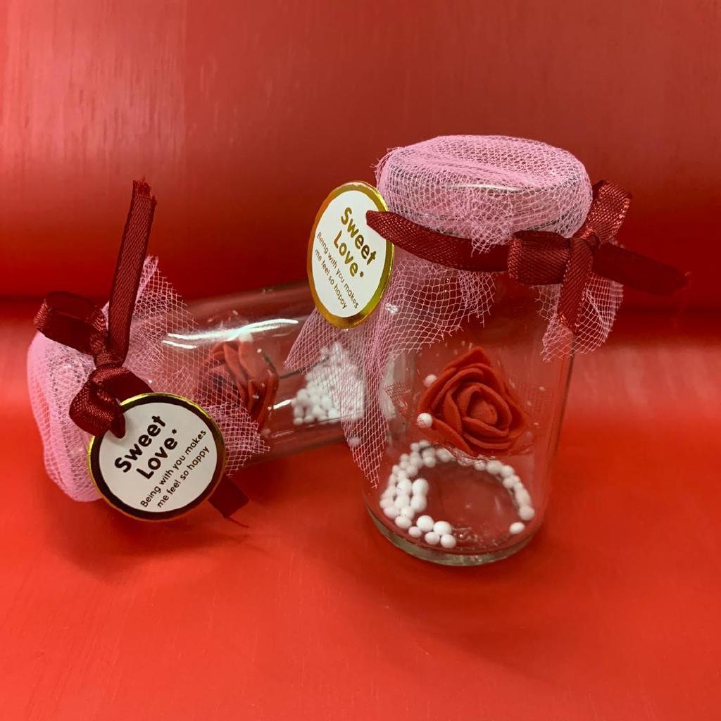 Mini Red Flower Clear Gift Glass Bottles Vials Jars Containers DIY (680L) - Image 3