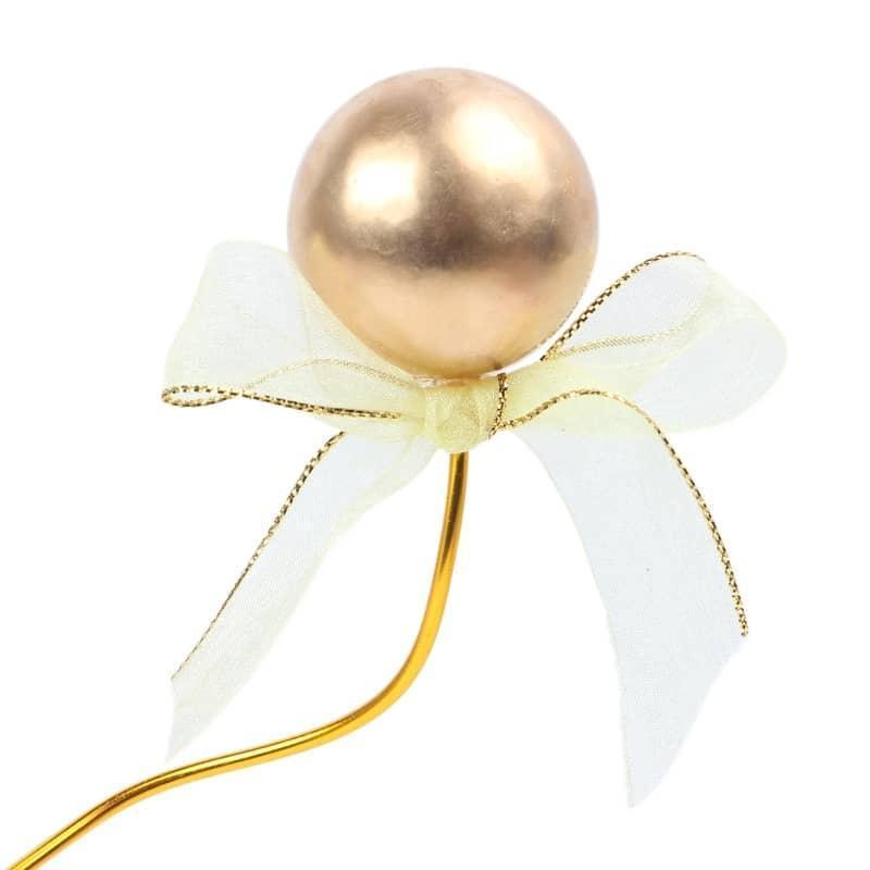 Golder Silver Ball Star Wire Iron Ring Circle Art Ribbon Cake Topper Birthday Decoration(1360L) - Image 6
