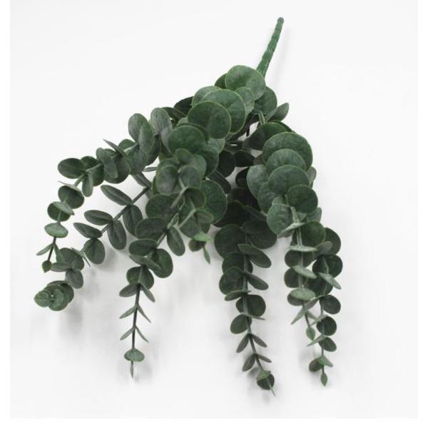 40cm Nordic Wind Artificial Plants Bunch Eucalyptus Money Leaf Home Wedding Deco Flower Arrangement Props Gray(1740L) - Image 2