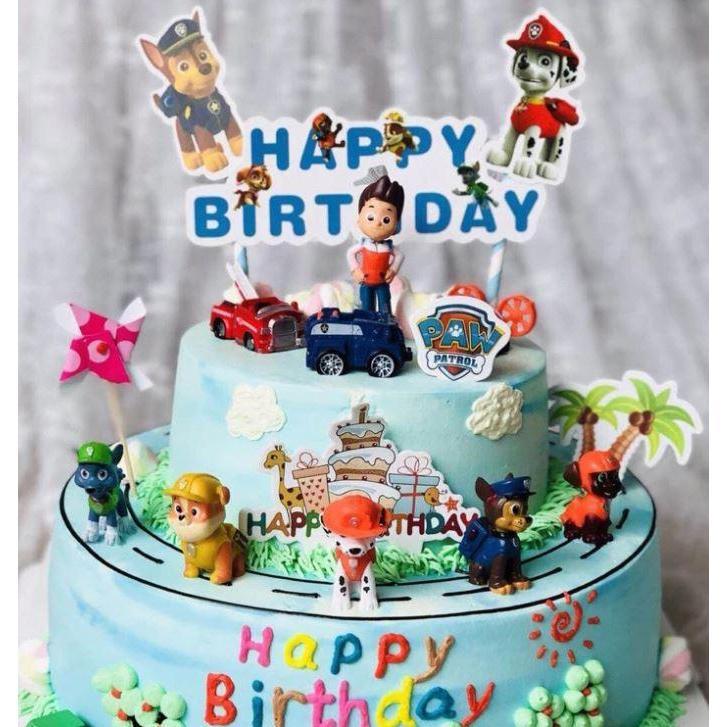 12pcs Paw Patrol Birthday Cake Decoration Puppy Patrol PVC Action Figures Patrulha Canina Kids Toys (975L)_