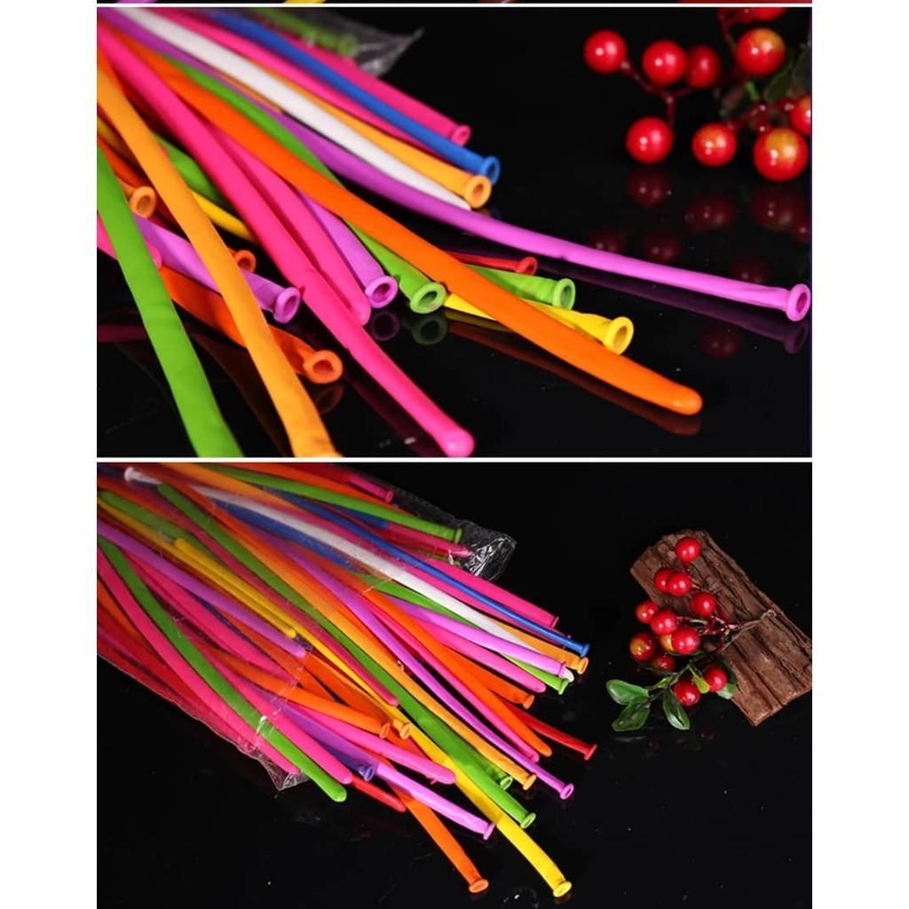20pcs Pure Color Transparent Latex long Balloons, modeling Natural Twisting DIY (256L)