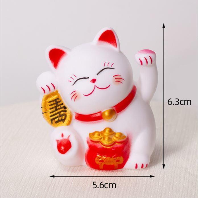 New Year Cake Decoration Lucky Cat Game Gold Red Color Printing New Year Resin Cake Insertion (1063L) - Image 9