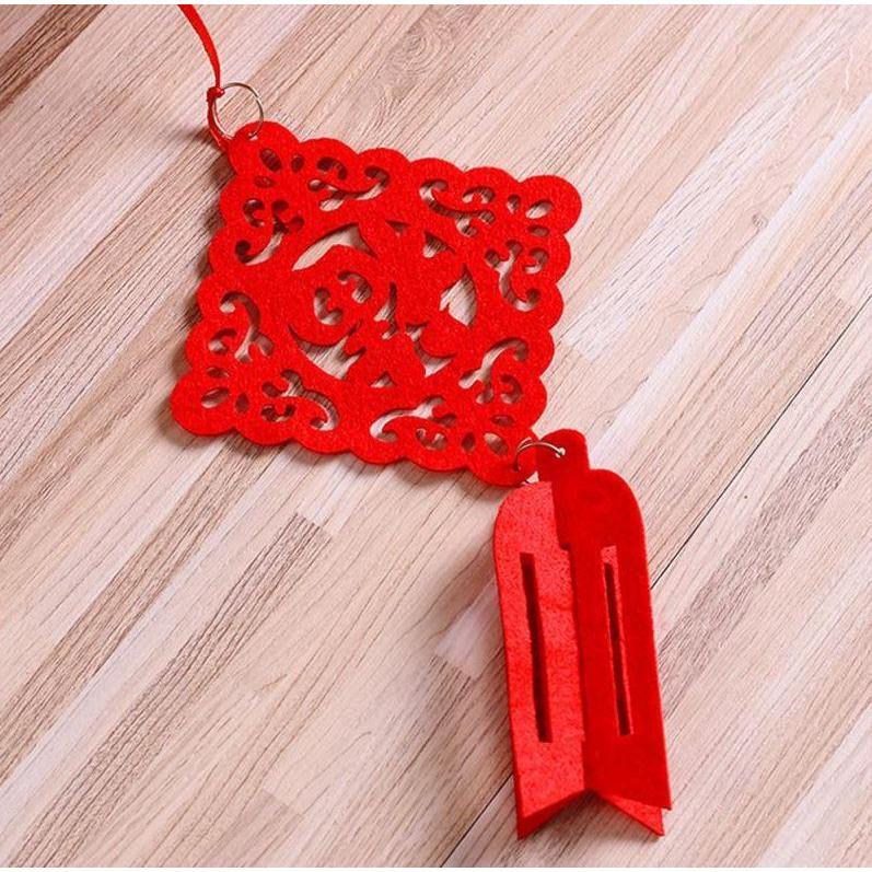 1Pc Spring Festival New Decorative Non-Woven Hollow Stickers Jinfu Word Hydrangea Palace Lanterns (1239L) - Image 3