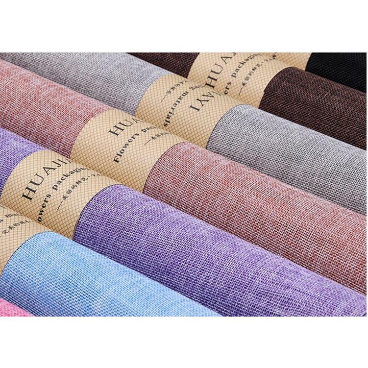 48cm*5yards/roll Linen Flowers Wrapping Paper Material Bouquet WrappingPaperNatural Floral LinenLinenFashionColor(1256L) - Image 2