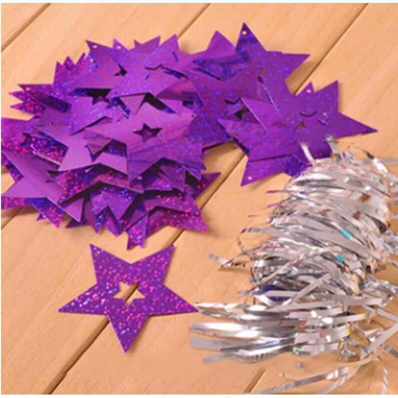 50pcs Balloon Accessories Balloons Pendant With Ribbon Bling Shiny Stars Paperboard Cards For Wedding Birthday(1387L) - Image 5