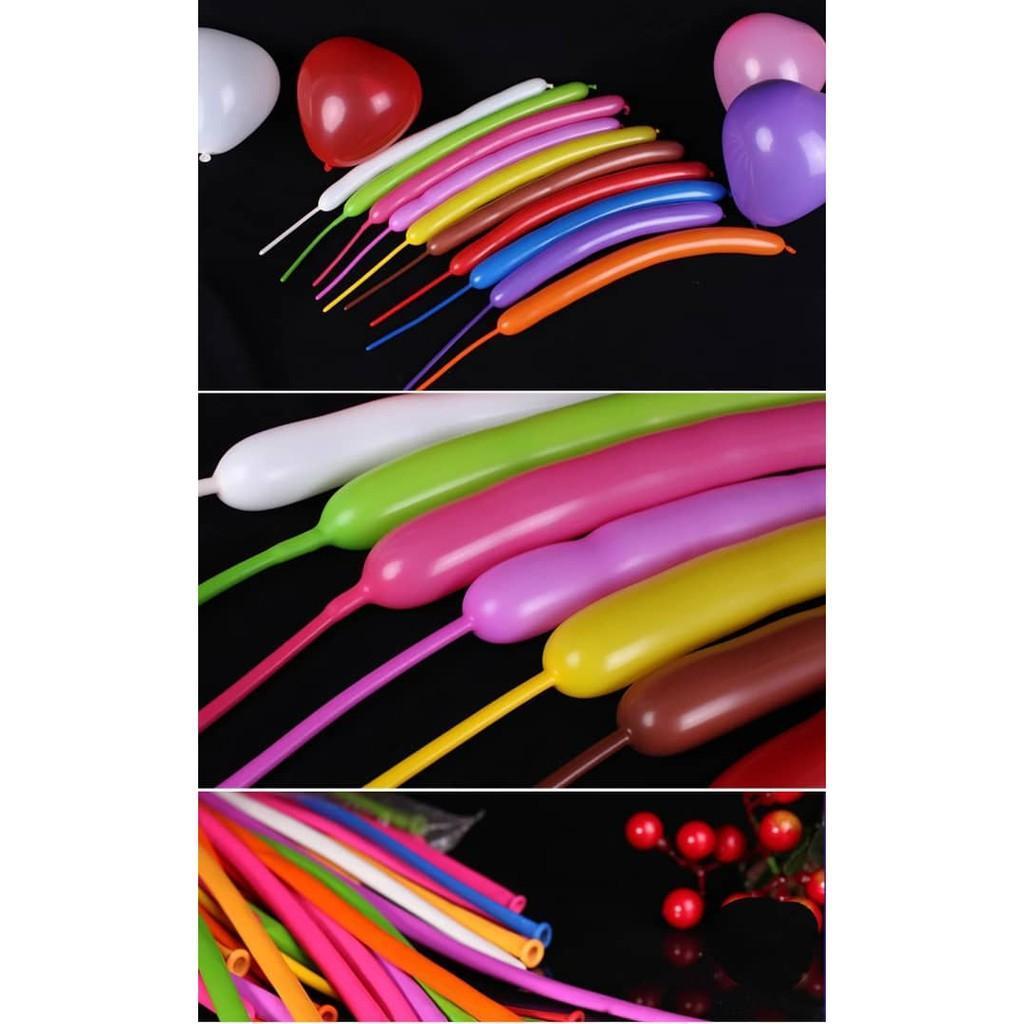 20pcs Pure Color Transparent Latex long Balloons, modeling Natural Twisting DIY (256L) - Image 2