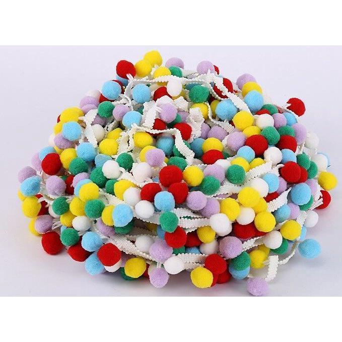 1yard Pom Pom Trim Ball Ribbon MINI Pearl Pompom Fringe Ribbon Sewing Lace Kintted Fabric Handmade 高弹毛球花边(1548L) - Image 5