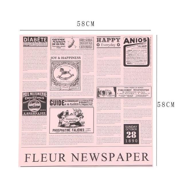 1Pcs Newspaper English Alphabet Waterproof Flower Wrapping Paper Bouquet Gift Crepe Papers Flower Packaging (1936L) - Image 9