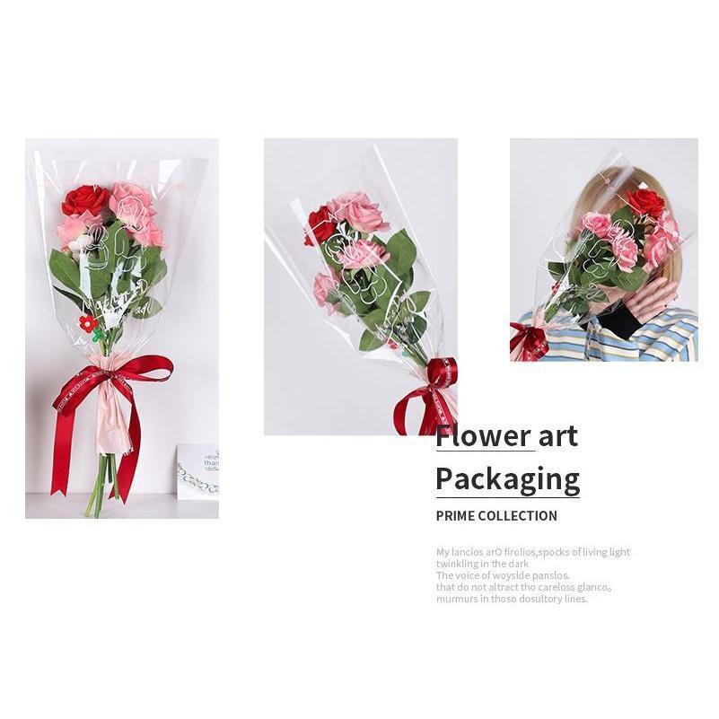 20pcs Mother's Day Bouquet Wrapping Plastic Bags Waterproof Mother's Day Rose Flower Packaging Bag(1850L) - Image 5