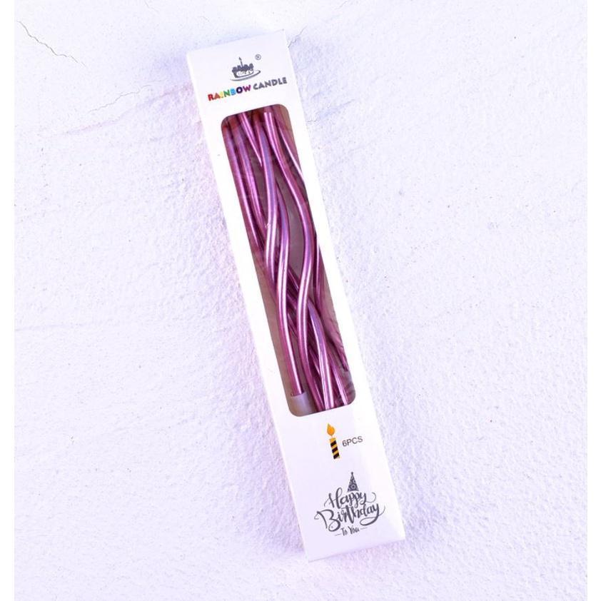 6Pcs/box Threaded Candle Curved Cake Candle Long Curving Cake Safe Flames Kids Birthday Cake Romantic Decoration(886L) - Image 16