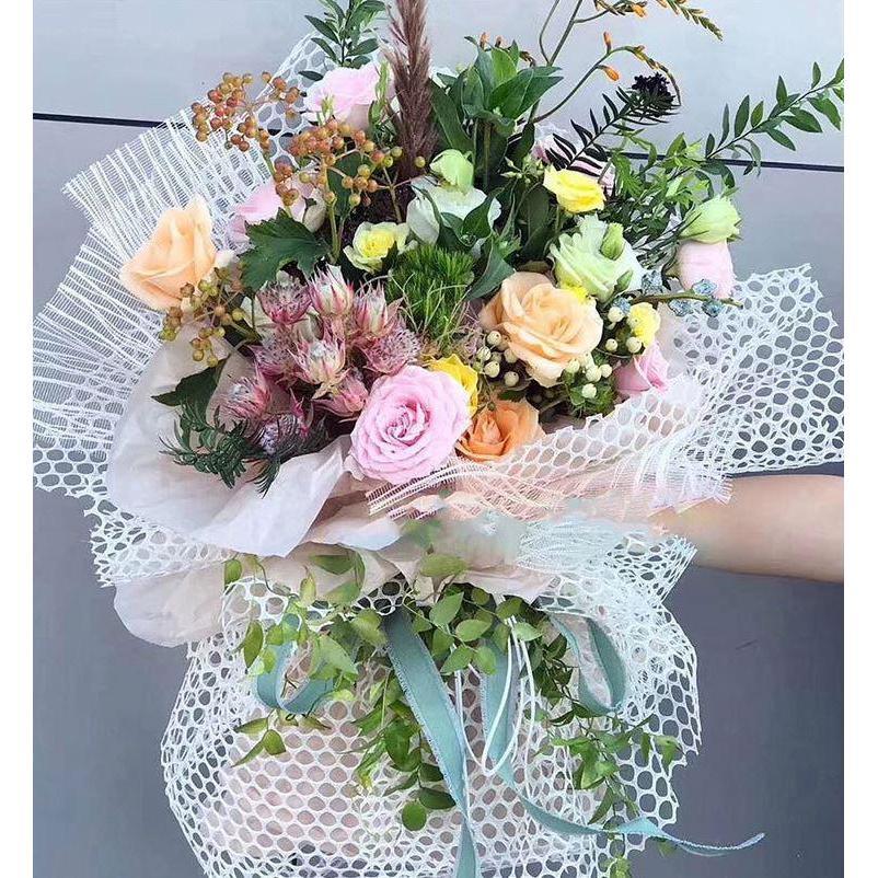 1roll Color Korea Round Heart Scrapbook Gauze DIY Handmade Tissue Paper Flowers Bouquet Wrapping Paper Florist (1160L) - Image 3