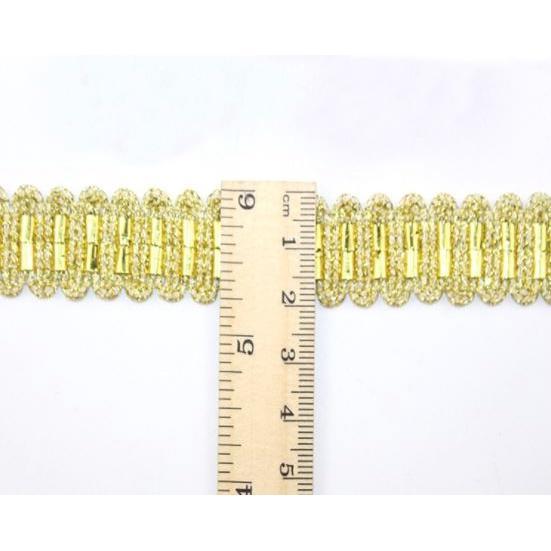 1yard Width 20mm~25mm 1yard gold silver polyester corrugated line braided crochet ribbon lace trim 金色银色花边 (1560L) - Image 4